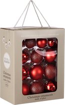 Set de boules de Boules de Noël House of Seasons - 26 pièces - Ø7 cm - Glas - Rouge