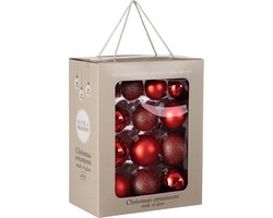 House of Seasons Kerstballen Set - 26 Stuks - Ø7 cm - Glas - Rood