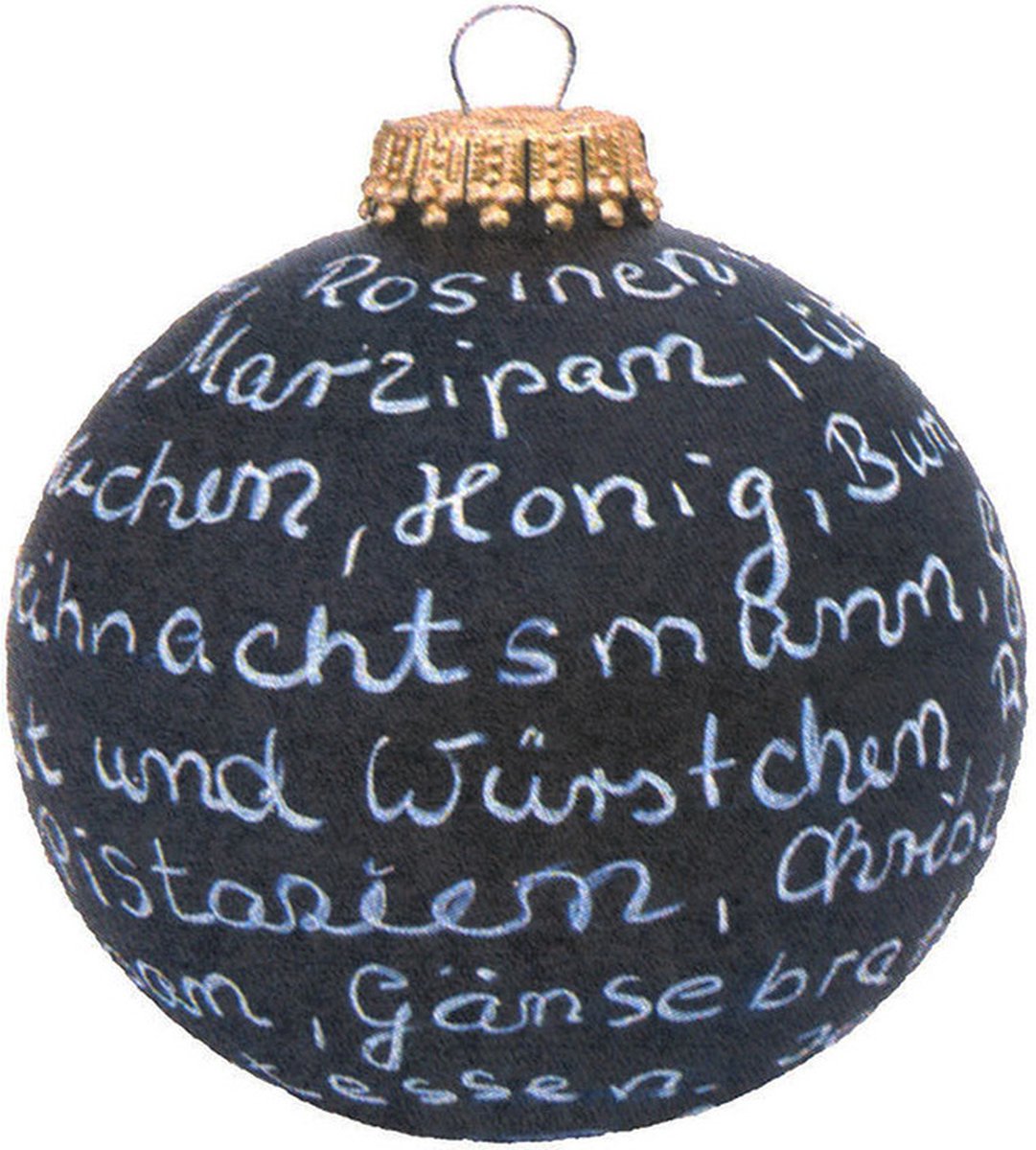 Stern Fabrik krijt/krijtbord kerstbal - incl. krijtje - 8 cm - kunststof - beschrijfbaar