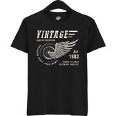 A Vintage Motorcycle Addict Est 1983 | Retro Verjaardag Motor Cadeau Shirt - T-Shirt - Unisex - Zwart - Maat XL