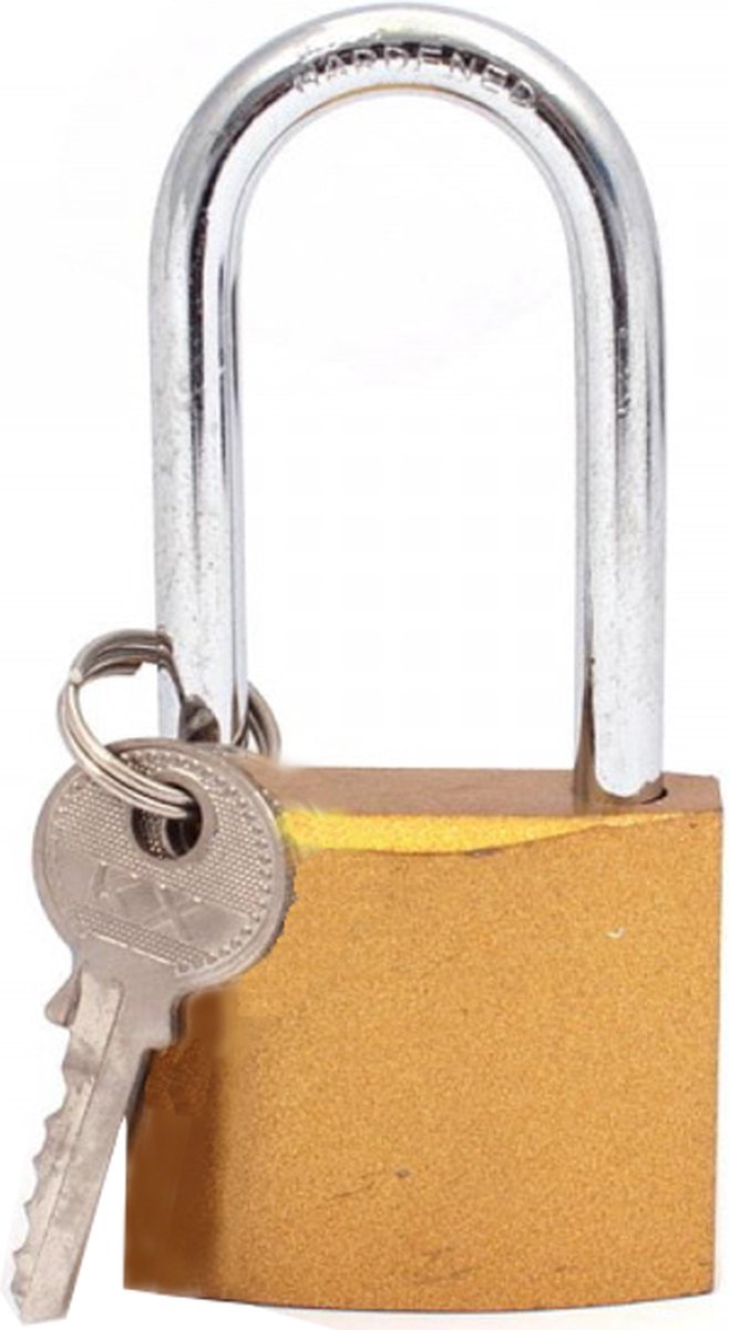 Slot met sleutel - Messing Hangslot - 5 x 7,8 cm - Gratis Verzonden
