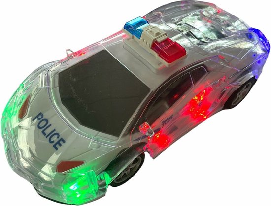 Voiture de police télécommandée - radiocommandée - lumières LED - 1:18 - Rc  Police Car