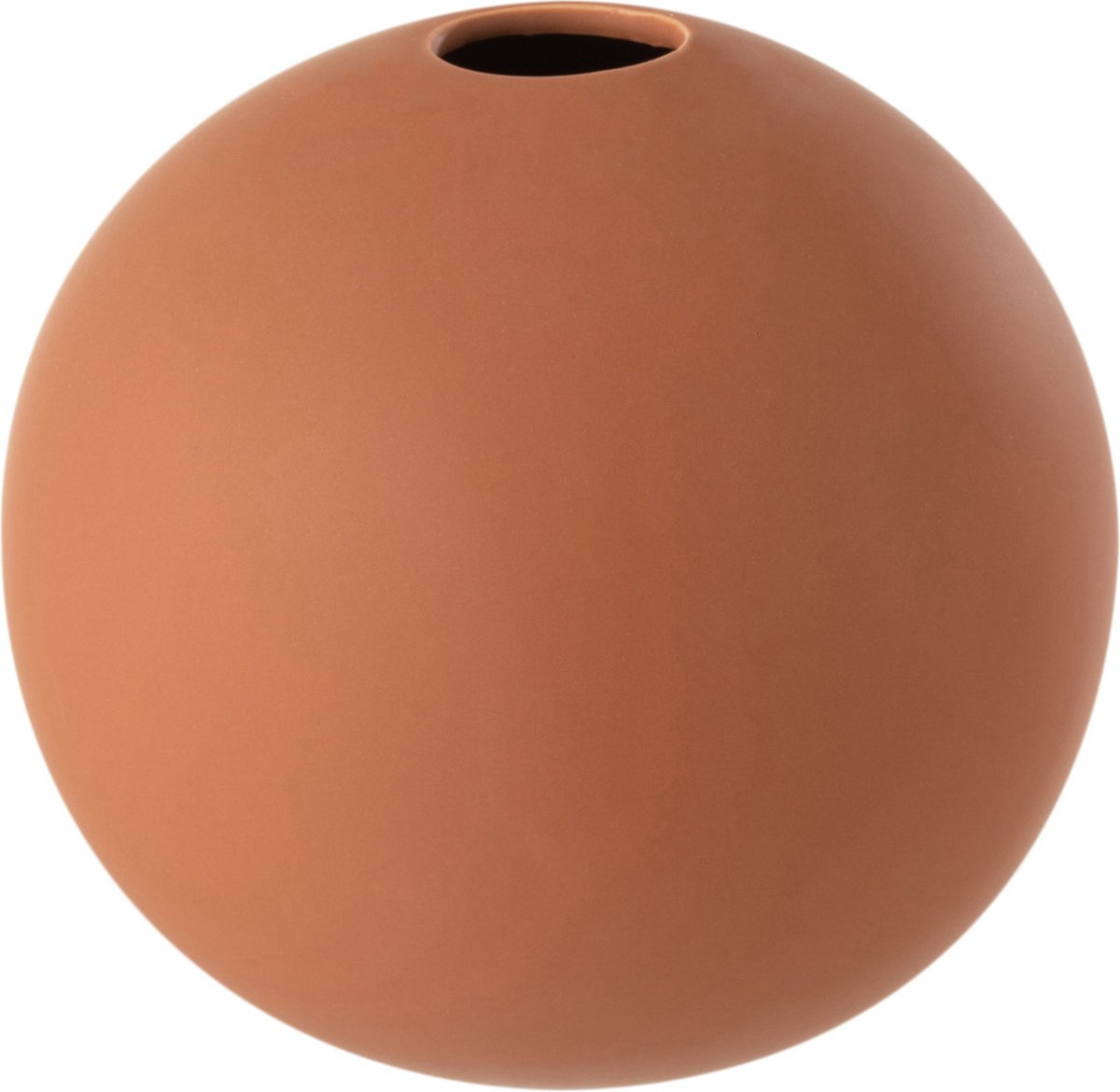 J-Line Vaas / bloemenvaas bol keramiek - Bruin / Terracotta - ø 17 x 17 cm hoog.