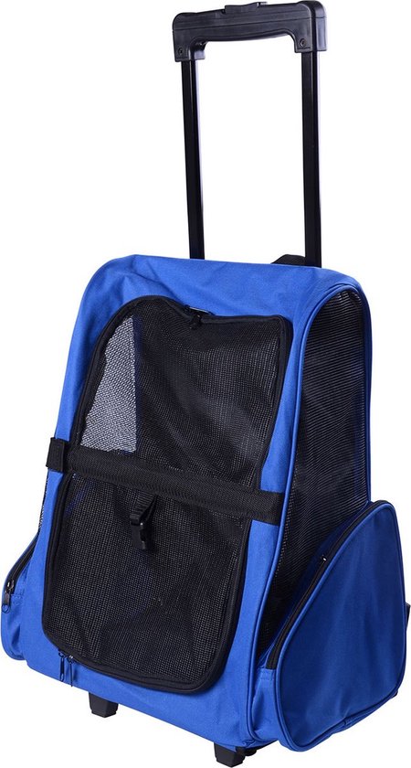 Laodikya Home Hondentrolley Reismand Draagtas dieren 2-in-1 rugzak trolley blauw