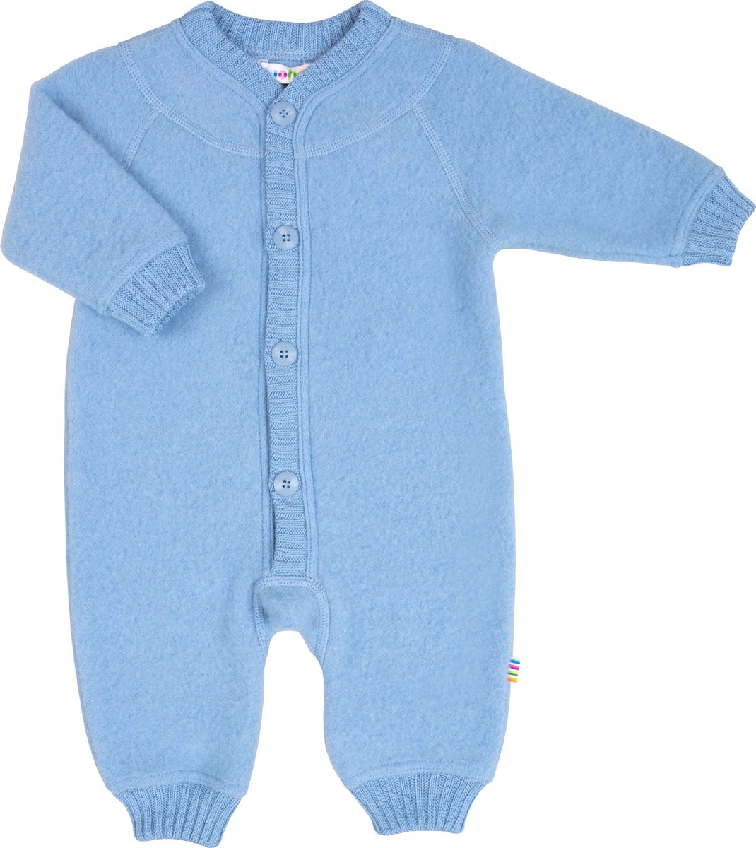 Joha Jumpsuit Wol Fleece Allure Blue - Joha Onesie Wol Blauw - Wollen Babypakje Lichtblauw - Maat 70