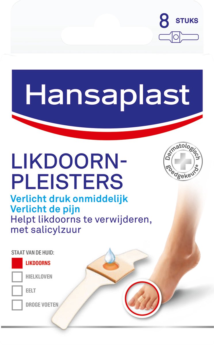 Goedkoopste Hansaplast Likdoornpleisters Pleisters - Voet Verzorging - Likdoorn Verzorging - Eksteroog Pleister - Eeltpit - 8 Stuks