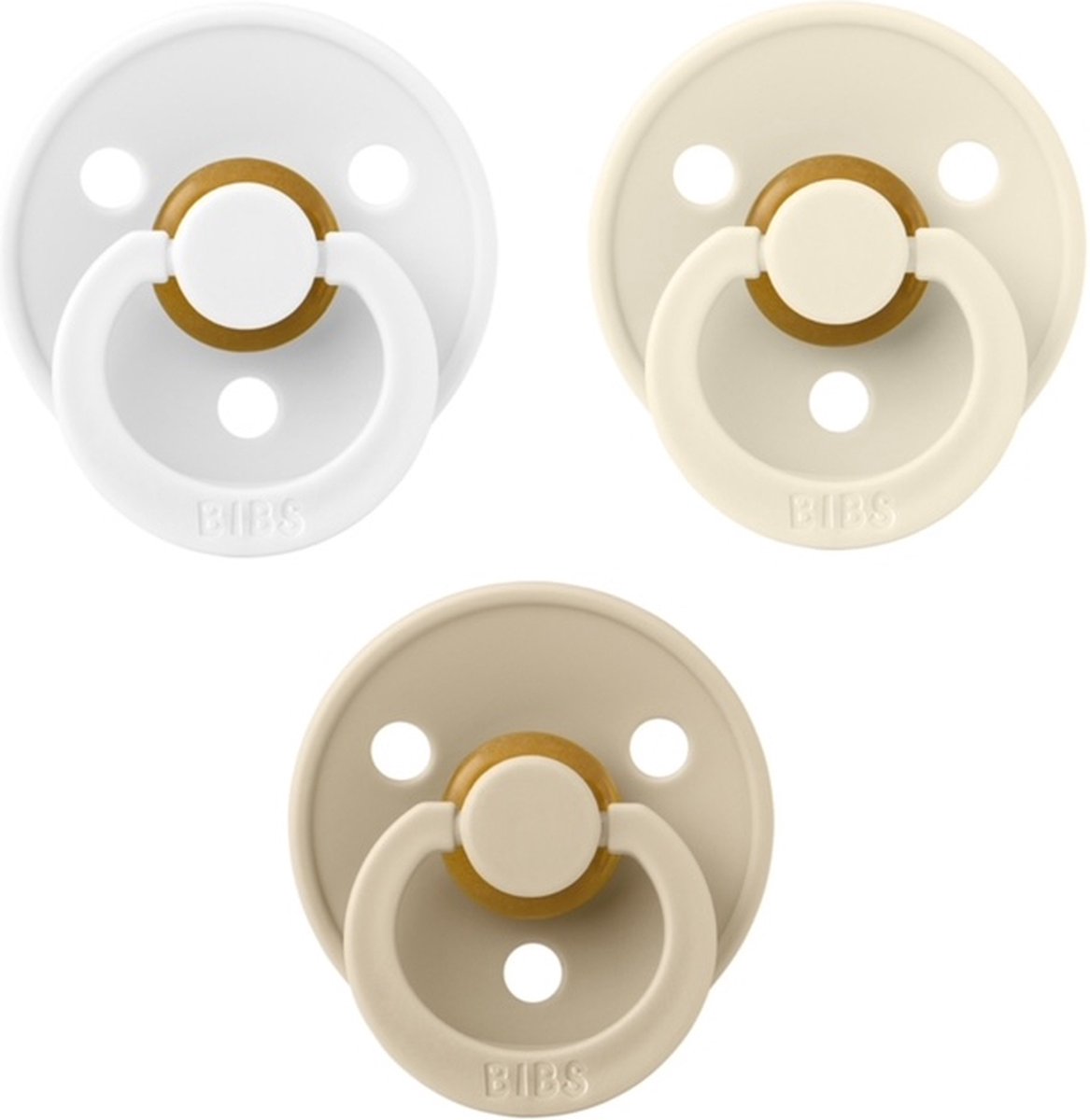 Goedkoopste Bibs fopspenen 0-6 maand set 3 stuks White, Ivory en Vanilla Maat 1