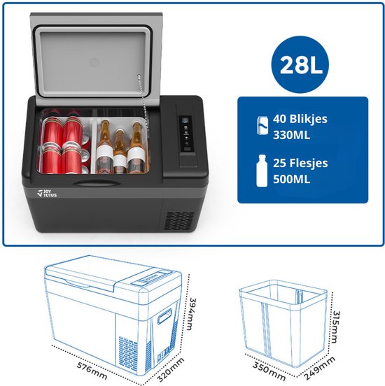 Joytutus-mini Réfrigérateur De Voiture Portable, 12v, Glacière