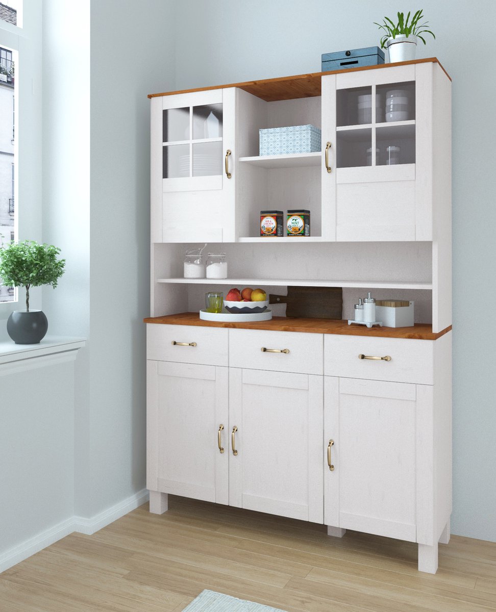 Notio Living Alby - Buffet 3 Deurs 2 Laden (185 x 125 x 38 cm) Wit