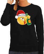 Bellatio Decorations foute kersttrui/sweater dames - Dronken - zwart - Merry Kristmus L