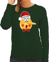 Bellatio Decorations foute kersttrui/sweater dames - Leugenaar - groen - braaf/stout XS