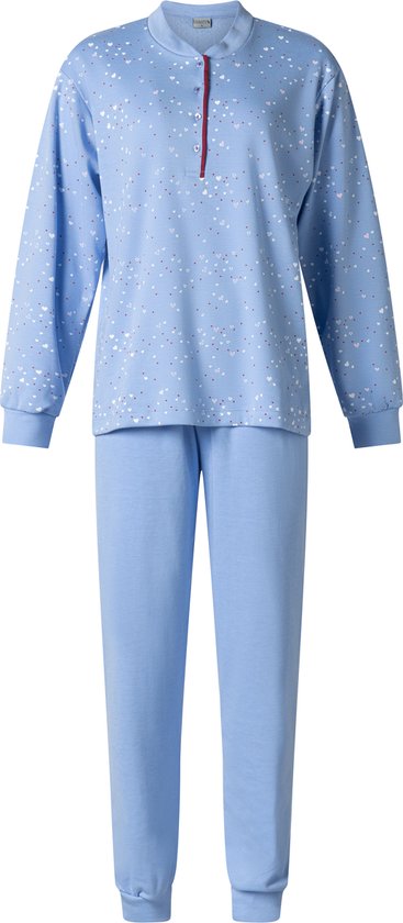 Lunatex dames pyjama 124200 extra dik van binnen aangeruwd blue maat S