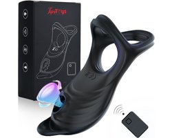 TipsToys® Vibrator Cockring - Zuig Luchtdruk Afstandsbediening Seksspeeltje voor Mannen Vrouwen