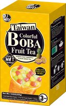 JWAY Instant Boba Bubble Tea – Thé aux fruits – 3 portions – Complet avec Bobas et paille durable
