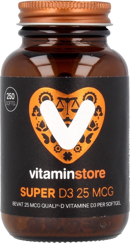 Vitaminstore  – Super D3 25 mcg vitamine D – 100 softgels