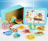 Jeu de pêche magnétique (15 pièces) - Jeu de pêche - Houten Speelgoed - Jouets Éducatif - Cadeau pour Enfants