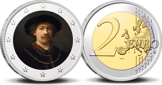 2 Euro munt kleur Rembrandt Zelfportret als de apostel Paulus | bol