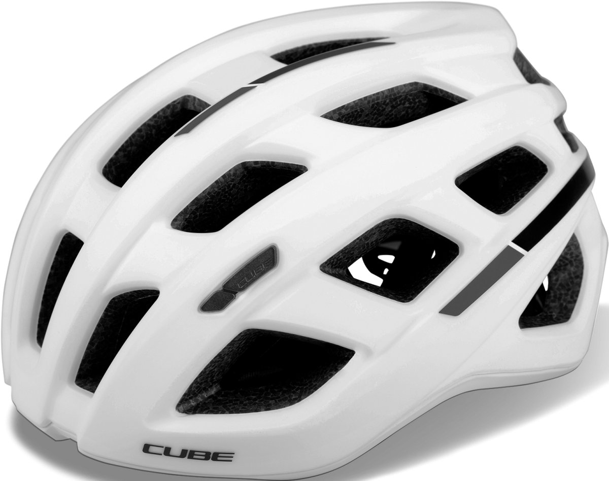 CUBE Fietshelm Road Race - Racefietshelm - 24 Ventilatiegaten - Verstelbaar - Reflecterend - 53-57 cm - M - Wit