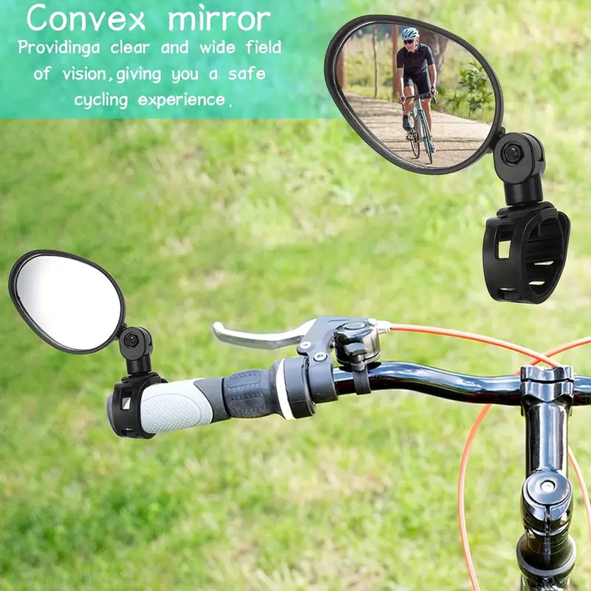 MIROIR CONVEXE GRAND angle de qualité supérieure pour vélo