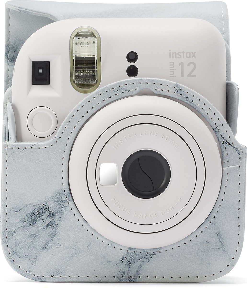Fujifilm instax Mini Appareil Photo instantané 12, Exposition Automatique  avec Objectif Selfie intégré, Blanc Argile
