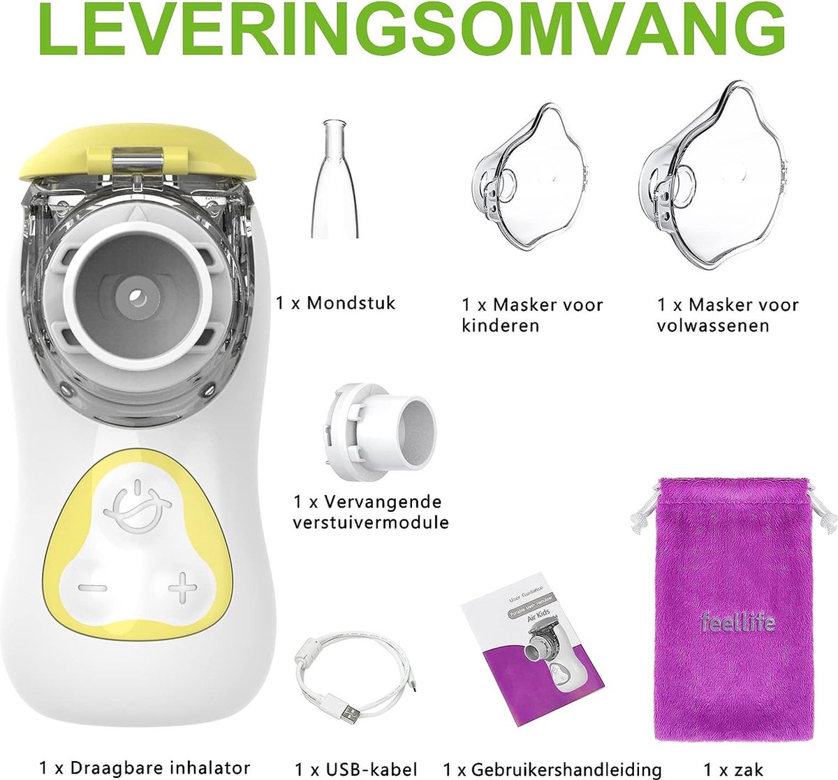 Goedkoopste Vernevelaar - Inhalator - Incl Mondstuk - Verstelbare Nevel - Voor Alle Leeftijden - 2 Verstuiver Membranen - Voor Luchtwegaandoeningen
