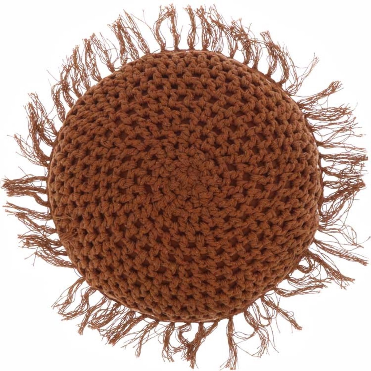 Unique Living Kussen Tufo 45cm Ø Leather Brown Bruin