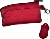 Langwerpig Sleuteletui Portemonnee Dames - Bordeauxrood Leren - Autosleutel Etui Unisex - Sleuteltasje Heren