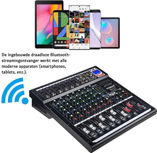 Table de mixage Audio 8 canaux avec USB MP3, FX Reverb & Delay,  alimentation fantôme... | bol