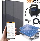 2 zonnepanelen met stekker | 850Wp | Montagesysteem | Omvormer | Aansluit materiaal | Met App