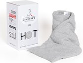 Janneke's Warmtesjaal - pouf - long - graines de lin - housse lavable - gris clair