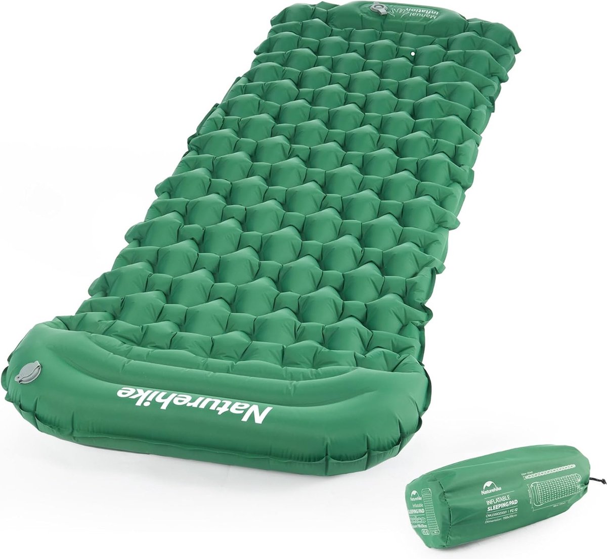 Slaapmat Lichtgewicht enkele slaapmatten Opblaasbaar luchtkussen voor wandelen, backpacken, kamperen, buiten (groen)