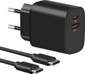 Chargeur rapide 35 W USB-C + USB-A iPhone 15 + câble de chargement - 1 mètre - Pour Apple iPhone 15, iPhone 15 Pro, iPhone 15 Plus et iPhone 15 Pro Max
