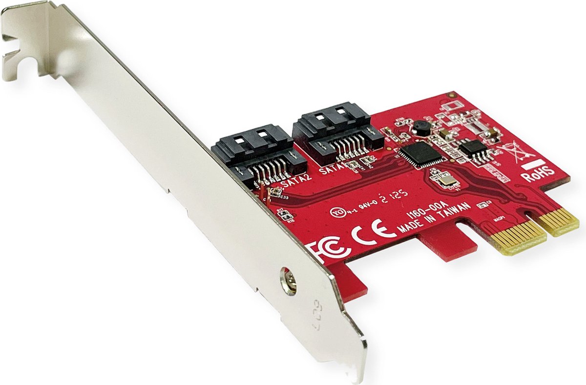 Image of ROLINE PCIe x1 SATA III 6Gbps AHCI 2-Poorts Low Profile Host Adapter