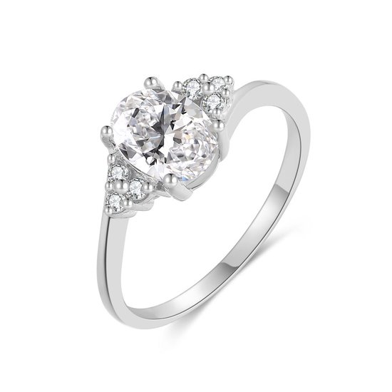 Ring Twice As Nice en argent, zircone ovale 58