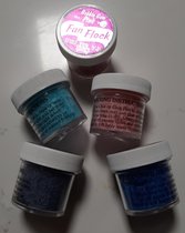 Funstamps Stampendous fun flock flocking powder - 5 potjes vlokkenpoeder / fluweelpoeder - zandschilderen/sandy art - kaarten maken - nail art - blauw roze tinten