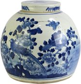 The Ming Garden Collection | Chinees Porselein | Porseleinen Pot Met Bloementjes En Vogels | Blauw & Wit