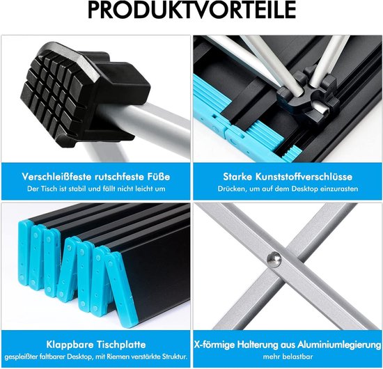 Inklapbare aluminium campingtafel licht met tas - Opvouwbaar en draagbaar - Voor picknick, koken, tuin, wandelen, BBQ camping table van Merkloos — afbeelding 3