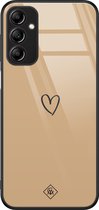 Casimoda® hoesje - Geschikt voor Samsung Galaxy A14 5G - Hart Bruin - Luxe Hard Case Zwart - Backcover telefoonhoesje - Bruin/beige