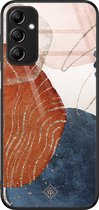 Casimoda® hoesje - Geschikt voor Samsung Galaxy A14 5G - Abstract Terracotta - Luxe Hard Case Zwart - Backcover telefoonhoesje - Multi