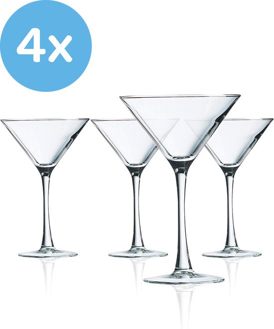 Cocktailglazen Set - Martini Glazen - Margharita Glazen - Cocktailglazen - 4 Stuks - Transparant - 220ml Inhoud - Hoge Kwaliteit - Vaatwasserbestendig