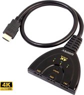 Garpex® HDMI Switch - Splitter 3 à 1 sur - 3 en 1 - Full HD 1080p - Indication LED + tire - bouchon - Zwart