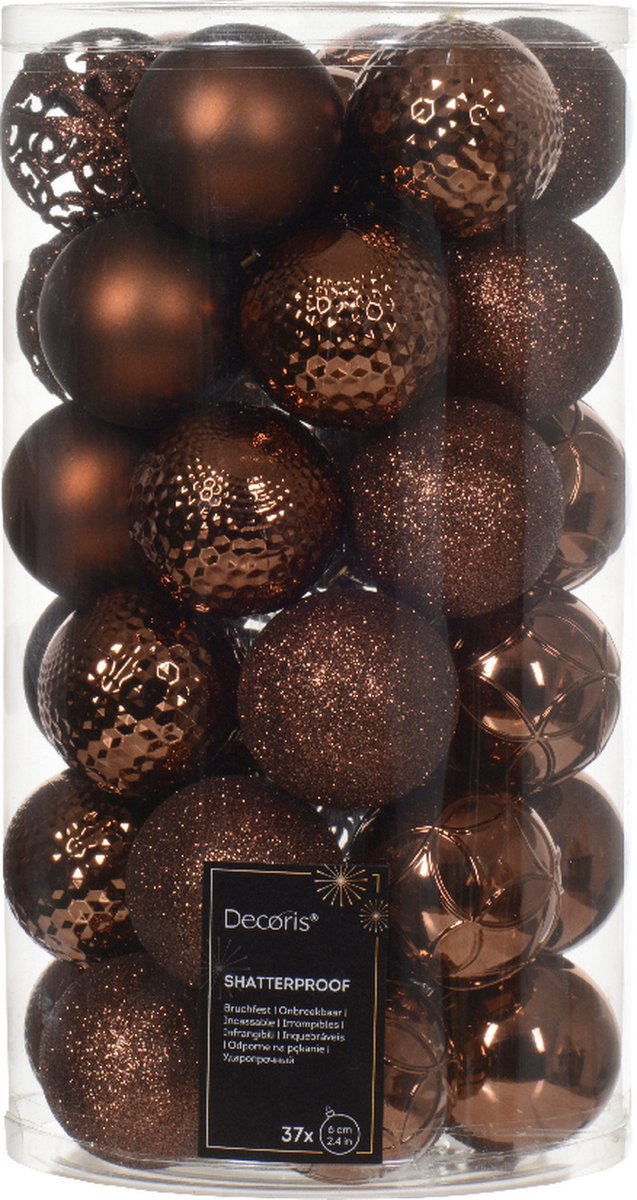 Bol.com Kerstbal kunststof d6 cm esprss 37st kerst Decoris aanbieding