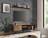 TV-meubel - Gasactuatoren - Planken - metalen poten - 150 cm