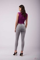 Broek Toxik3 hoge taille slim jeans grijs H2598-5