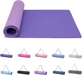 Yogamatten voor dames antislip gestructureerde oppervlakken gymnastiekmat yogamat dik 6 mm met draagriem TPE oefenmat voor yoga pilates gymnastiek (183 x 61 cm)