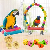 Aircris 17 stuks speelgoed voor vogels, kauwspeelgoed voor vogels, speelgoed om op te hangen voor papegaai, vogeltraining speelgoed voor papegaai, valkparkiet, conure, onafscheidelijk, vinken