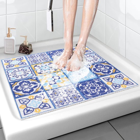 Tapis de douche antidérapant 60 x 60 cm, tapis de bain de sécurité doux et  confortable... | bol