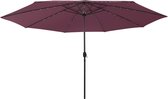 The Living Store Tuinparasol Bordeauxrood 400 x 267 cm LED-verlichting