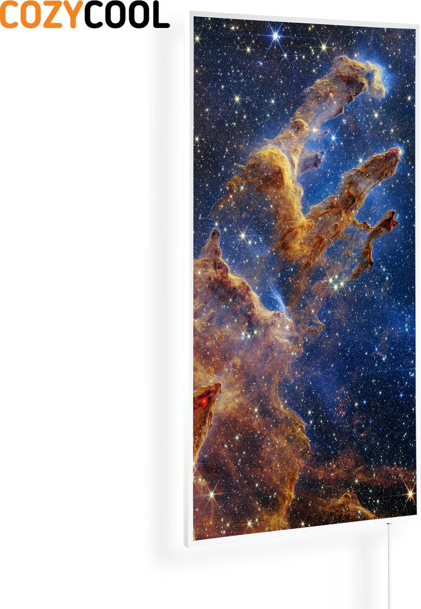 Infraroodpaneel met afbeelding | Pillars of Creation James Webb-ruimtetelescoop | 1200 Watt | Witte lijst | Infrarood verwarmingspaneel | Infrarood paneel | Infrarood verwarming