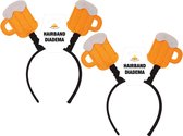Oktoberfest/bierfeest verkleed diadeem/haarband - 6x - bierpullen - Bier thema accessoires